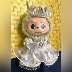 Doll INCLUDED. Green Grape Labubu Plush Pendant in Princess/Queen Outfit!